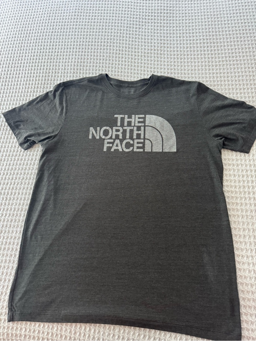 The North Face Men's Heather Charcoal Logo Tee - Short Sleeve Crew